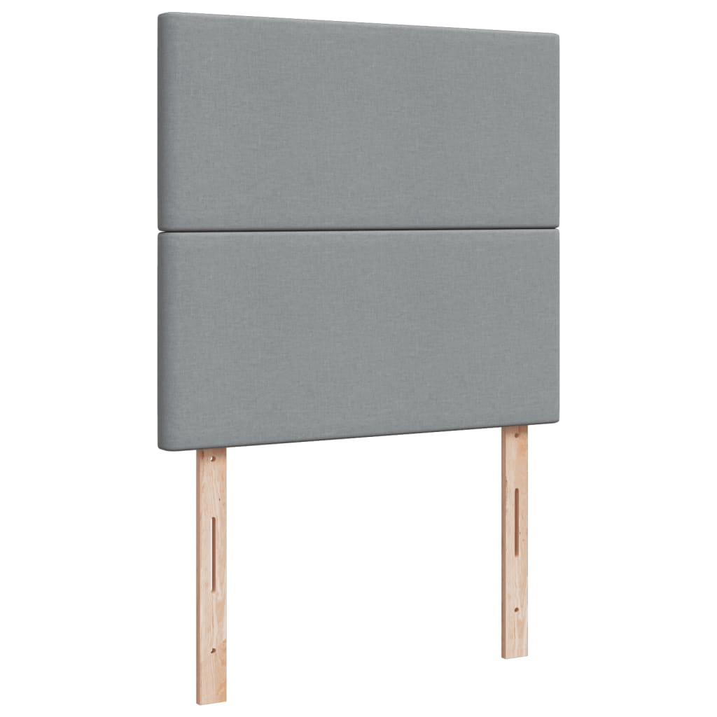 vidaXL Κρεβάτι Boxspring με Στρώμα Ανοιχτό Γκρι 100x200 εκ. Υφασμάτινο