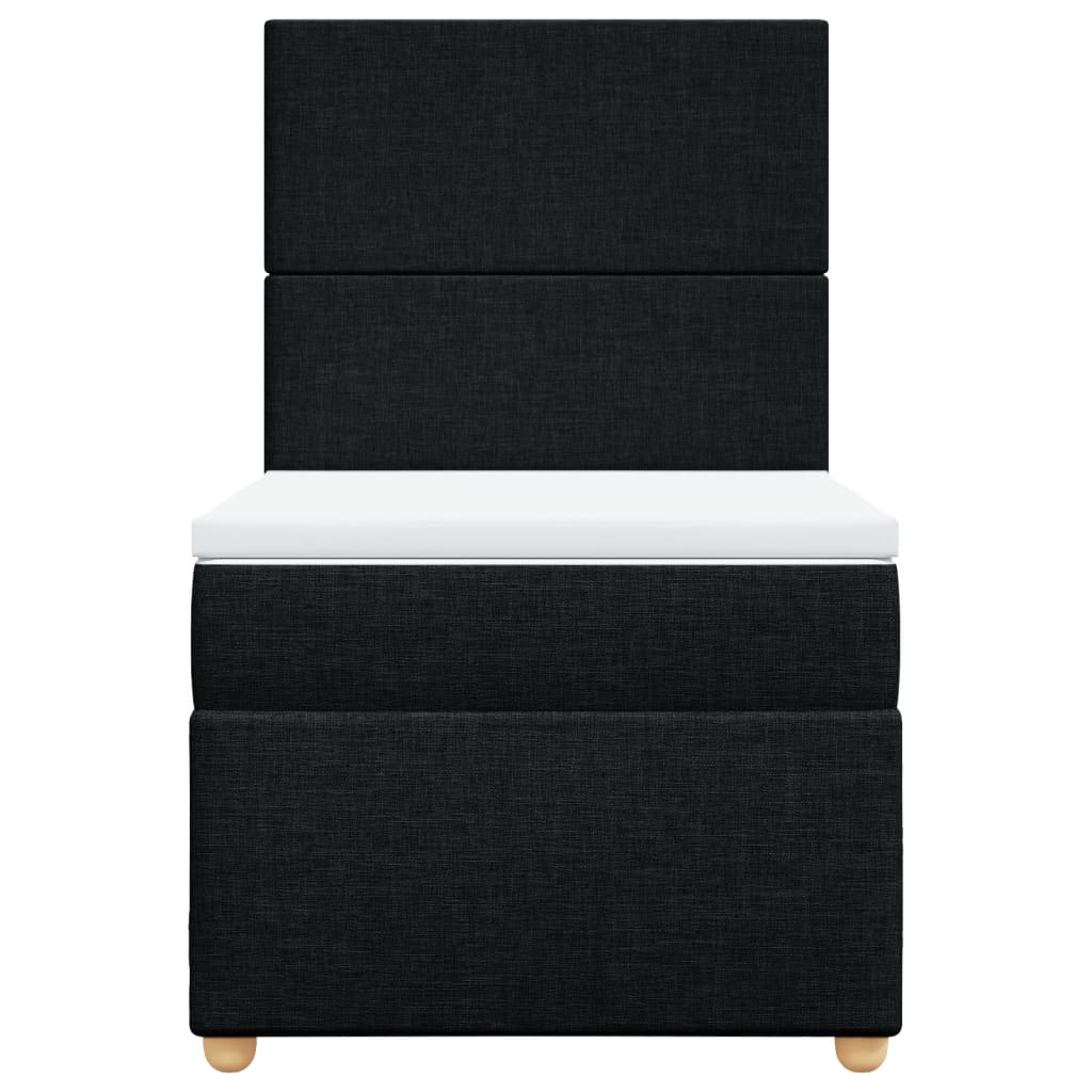 vidaXL Κρεβάτι Boxspring με Στρώμα Μαύρο 100 x 200 εκ. Υφασμάτινο