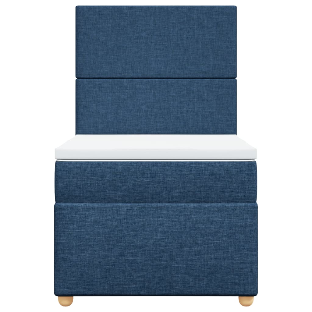 vidaXL Κρεβάτι Boxspring με Στρώμα Μπλε 100 x 200 εκ. Υφασμάτινο