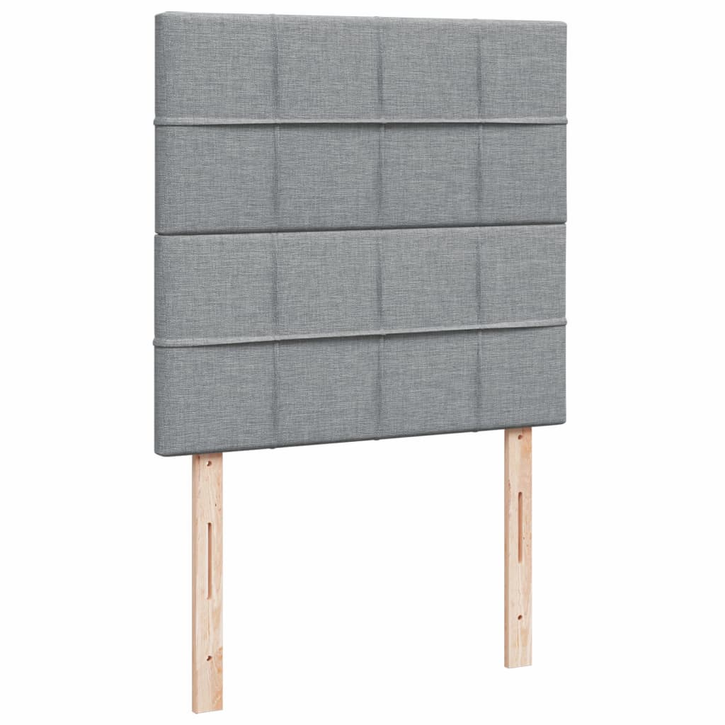 vidaXL Κρεβάτι Boxspring με Στρώμα Ανοιχτό Γκρι 100x200 εκ. Υφασμάτινο