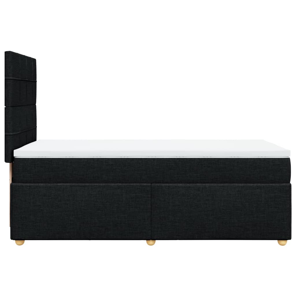 vidaXL Κρεβάτι Boxspring με Στρώμα Μαύρο 100 x 200 εκ. Υφασμάτινο