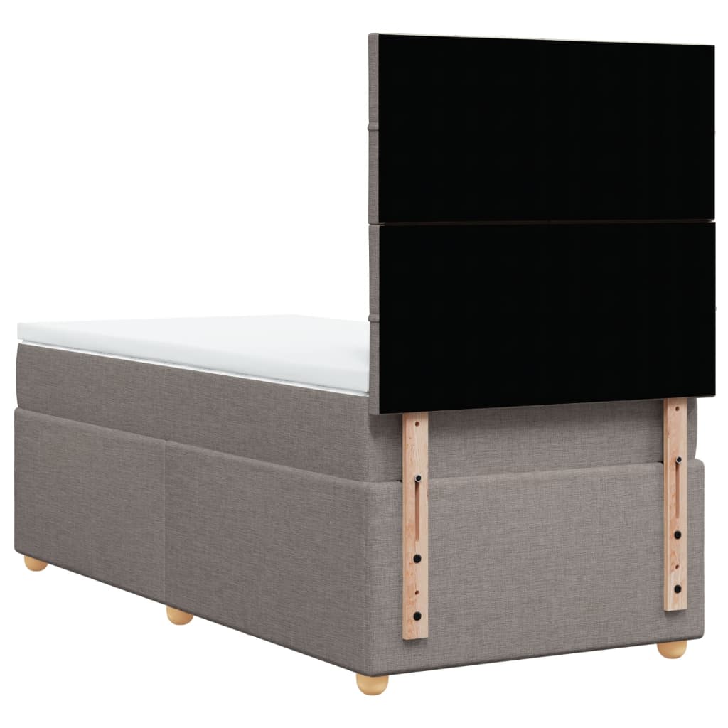 vidaXL Κρεβάτι Boxspring με Στρώμα Taupe 100 x 200 εκ. Υφασμάτινο