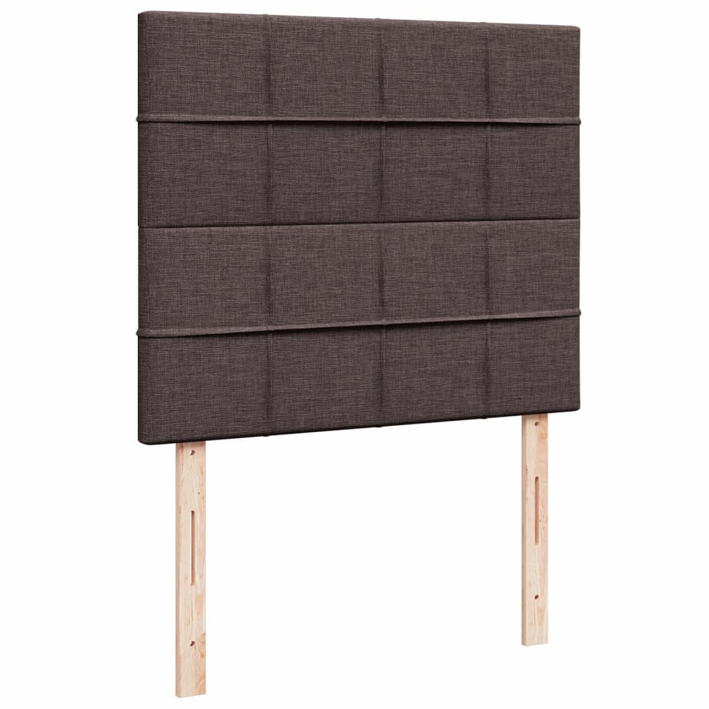 vidaXL Κρεβάτι Boxspring με Στρώμα Σκούρο Καφέ 120x190 εκ Υφασμάτινο