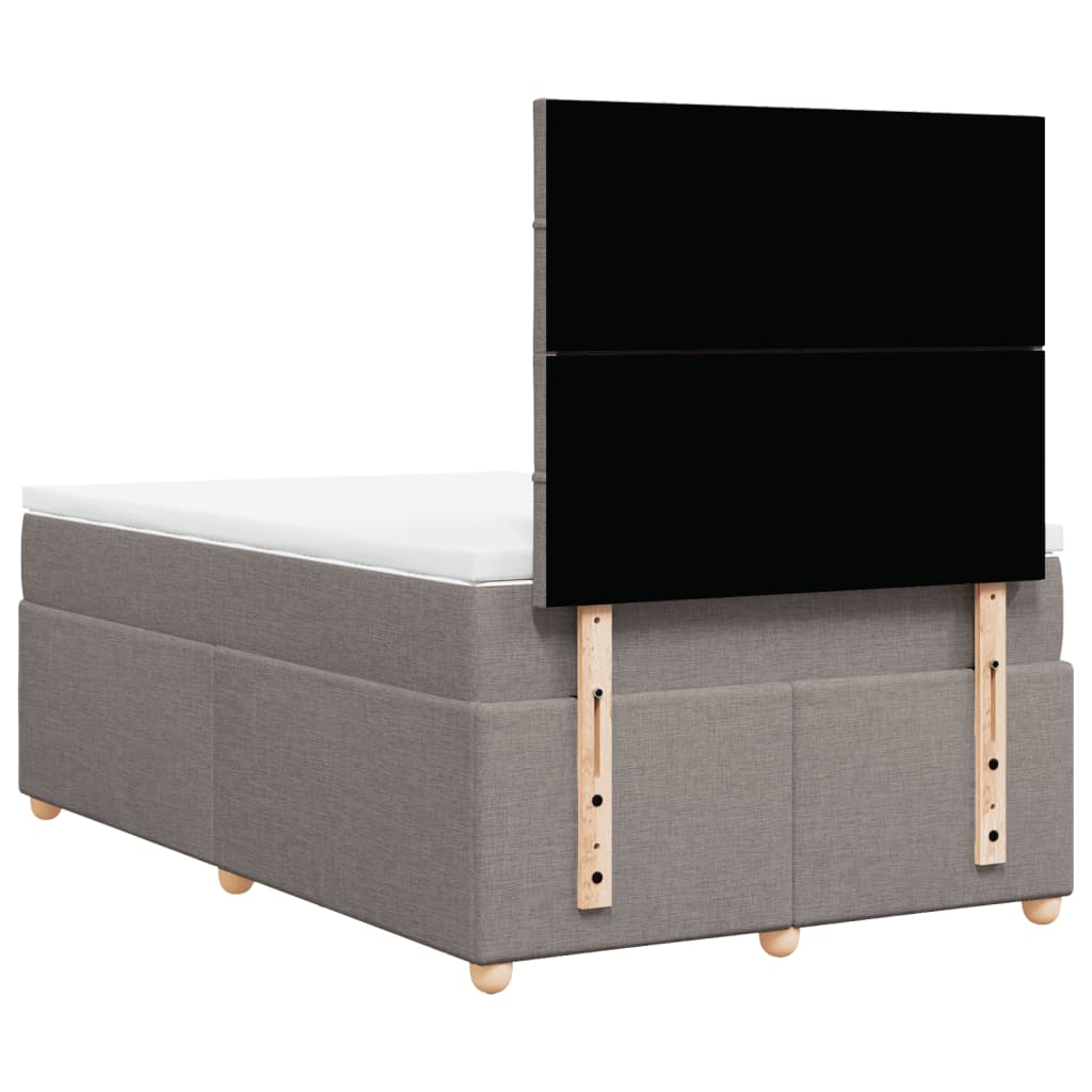 vidaXL Κρεβάτι Boxspring με Στρώμα Taupe 120x190 εκ. Υφασμάτινο