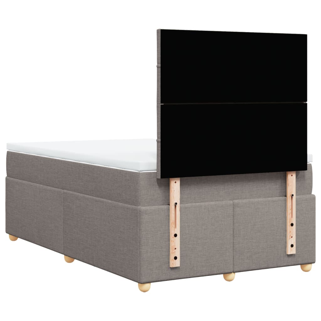 vidaXL Κρεβάτι Boxspring με Στρώμα Taupe 120x190 εκ. Υφασμάτινο