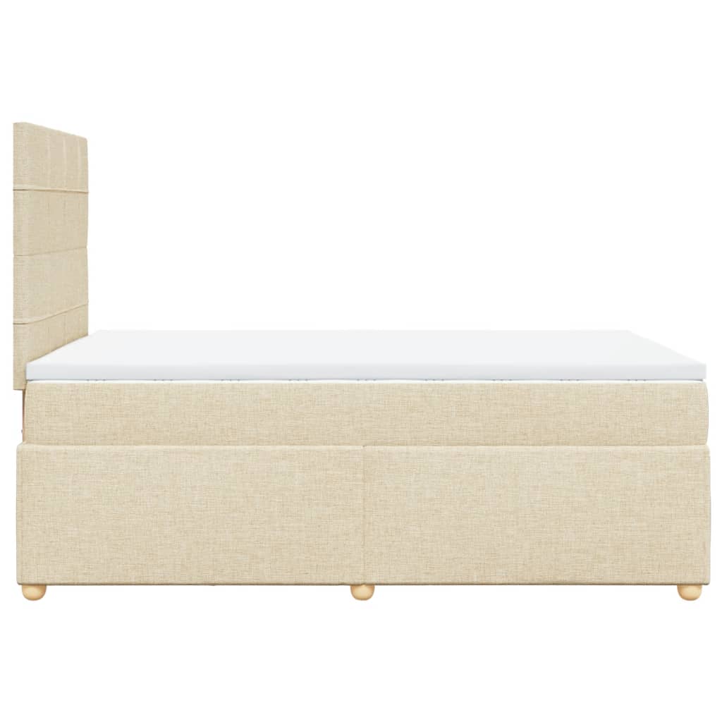 vidaXL Κρεβάτι Boxspring με Στρώμα Κρεμ 120x190 εκ. Υφασμάτινο