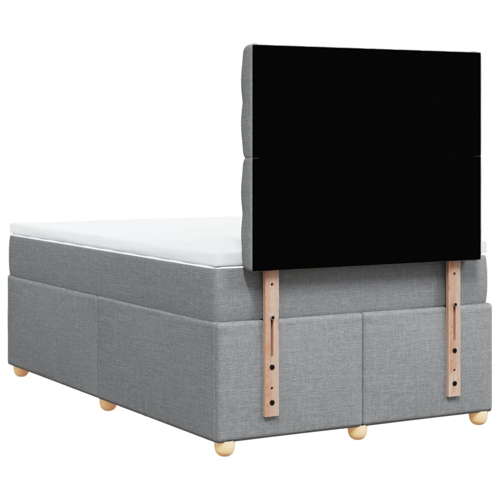 vidaXL Κρεβάτι Boxspring με Στρώμα Ανοιχτό Γκρι 120x190 εκ. Υφασμάτινο