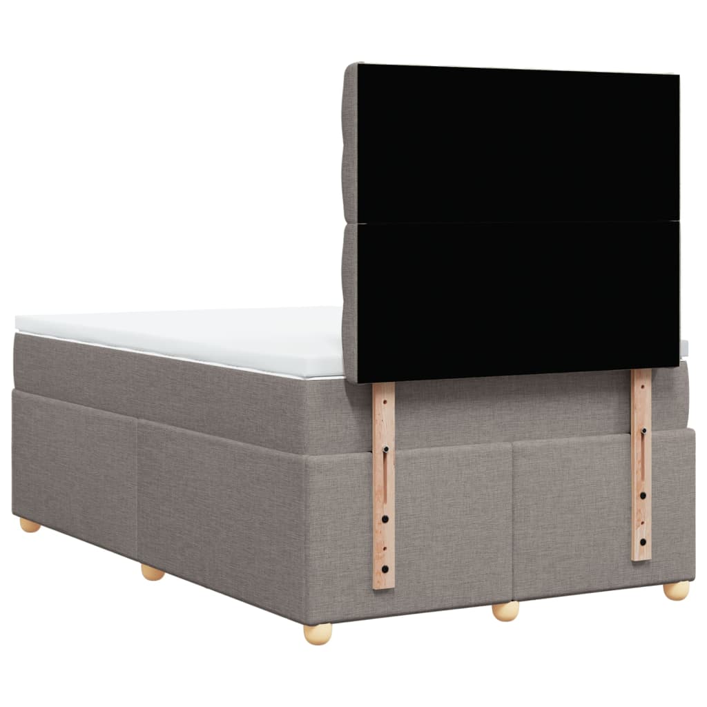 vidaXL Κρεβάτι Boxspring με Στρώμα Taupe 120x190 εκ. Υφασμάτινο