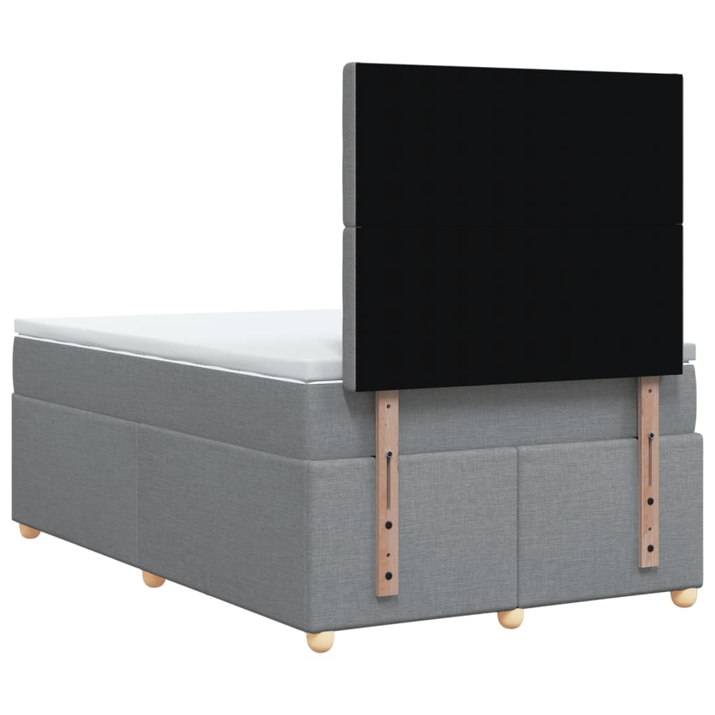 vidaXL Κρεβάτι Boxspring με Στρώμα Ανοιχτό Γκρι 120x190 εκ. Υφασμάτινο