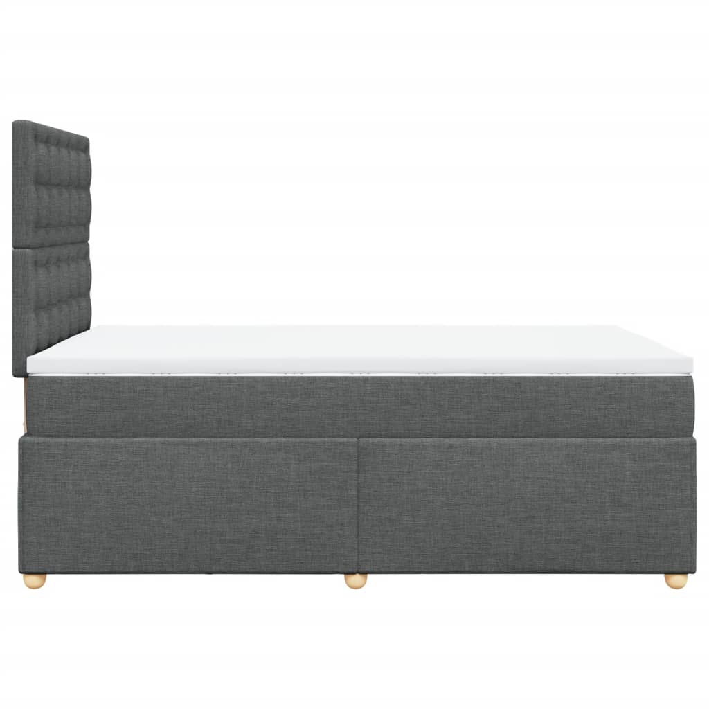 vidaXL Κρεβάτι Boxspring με Στρώμα Σκούρο Γκρι 120x190 εκ Υφασμάτινο