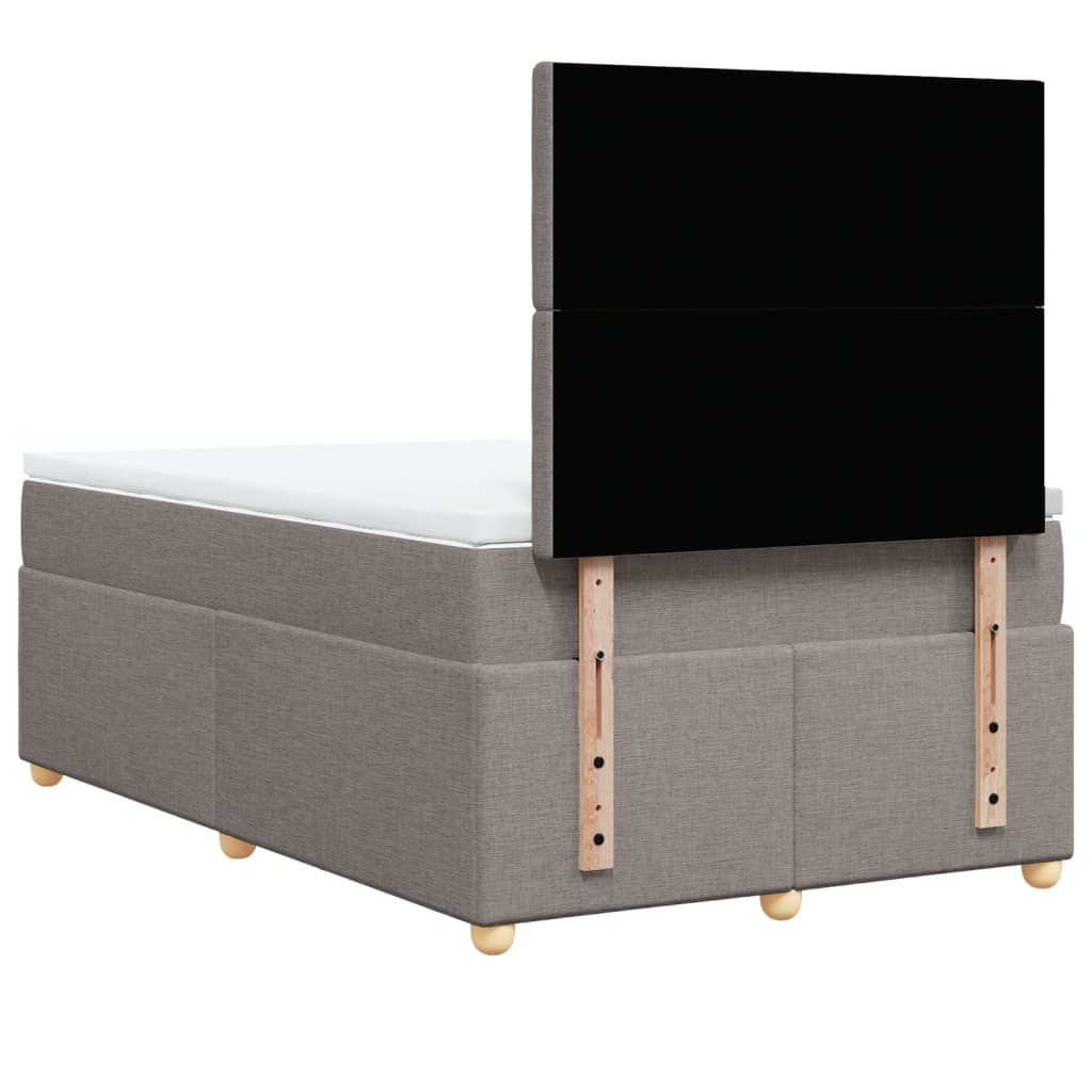 vidaXL Κρεβάτι Boxspring με Στρώμα Taupe 120x190 εκ. Υφασμάτινο