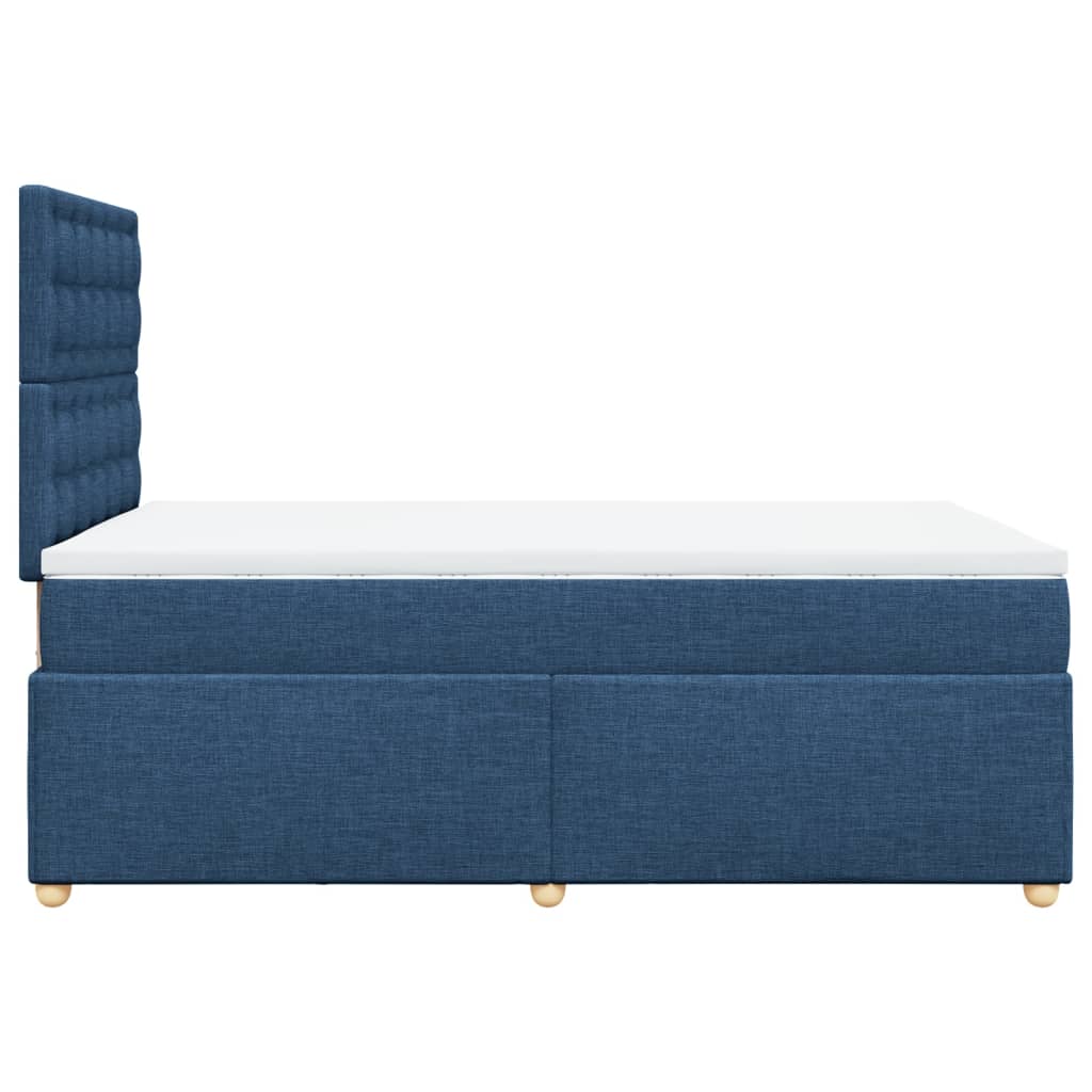 vidaXL Κρεβάτι Boxspring με Στρώμα Μπλε 120x190 εκ. Υφασμάτινο