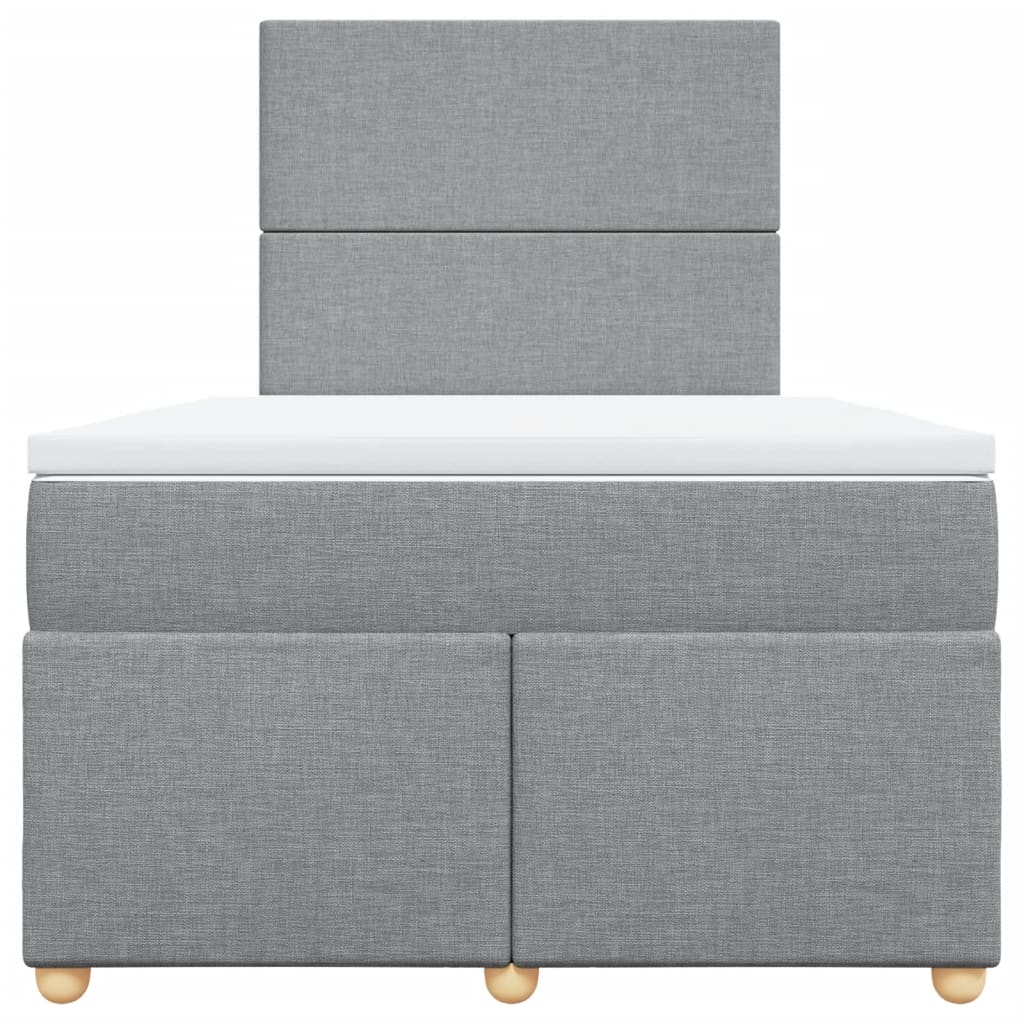 vidaXL Κρεβάτι Boxspring με Στρώμα Ανοιχτό Γκρι 120x200 εκ. Υφασμάτινο