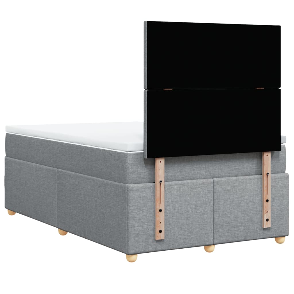 vidaXL Κρεβάτι Boxspring με Στρώμα Ανοιχτό Γκρι 120x200 εκ. Υφασμάτινο