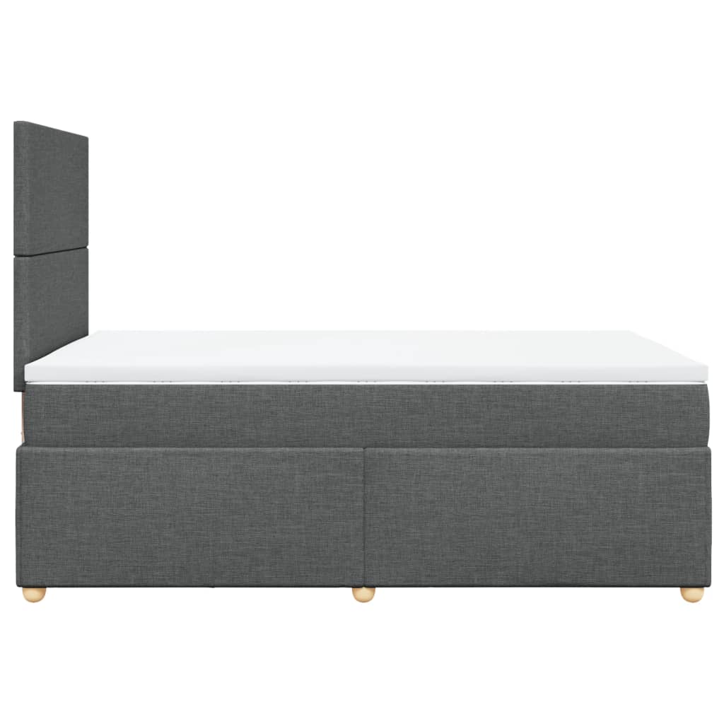 vidaXL Κρεβάτι Boxspring με Στρώμα Σκούρο Γκρι 120x200 εκ. Υφασμάτινο