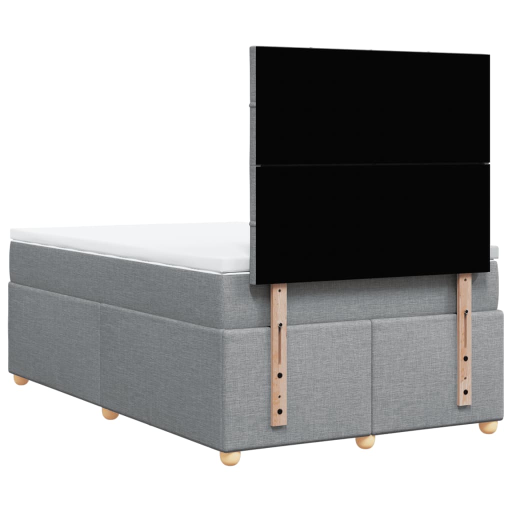 vidaXL Κρεβάτι Boxspring με Στρώμα Ανοιχτό Γκρι 120x200 εκ. Υφασμάτινο