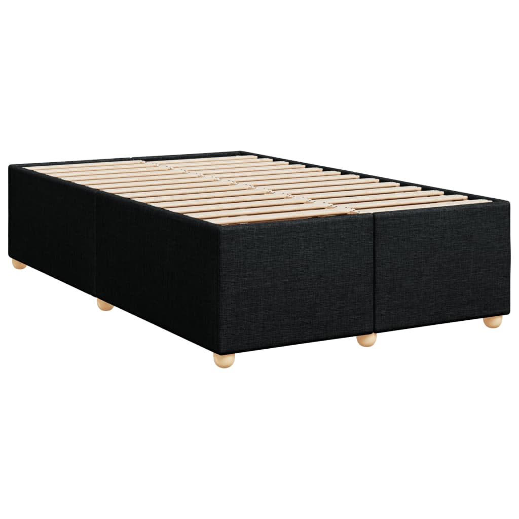 vidaXL Κρεβάτι Boxspring με Στρώμα Μαύρο 120x200 εκ. Υφασμάτινο