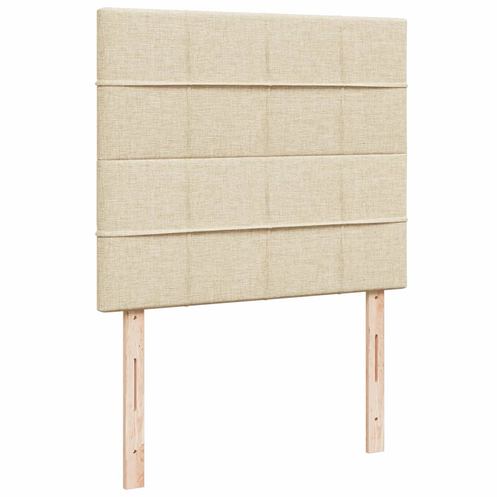 vidaXL Κρεβάτι Boxspring με Στρώμα Κρεμ 120x200 εκ. Υφασμάτινο