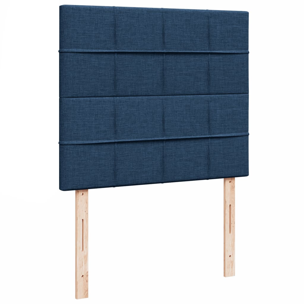 vidaXL Κρεβάτι Boxspring με Στρώμα Μπλε 120x200 εκ. Υφασμάτινο