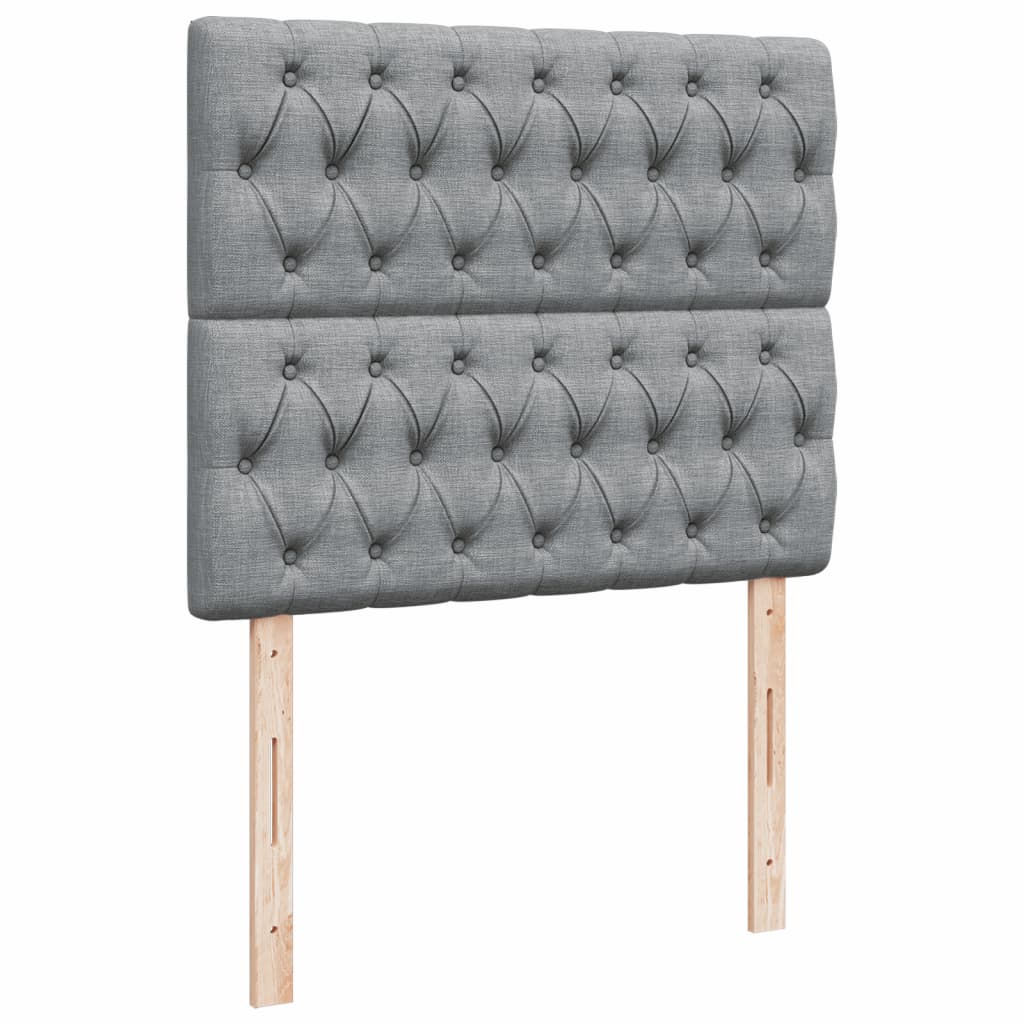 vidaXL Κρεβάτι Boxspring με Στρώμα Ανοιχτό Γκρι 120x200 εκ. Υφασμάτινο