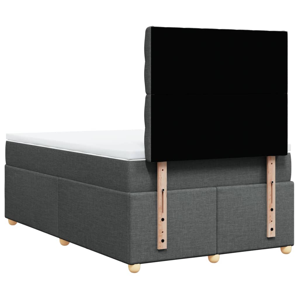 vidaXL Κρεβάτι Boxspring με Στρώμα Σκούρο Γκρι 120x200 εκ. Υφασμάτινο