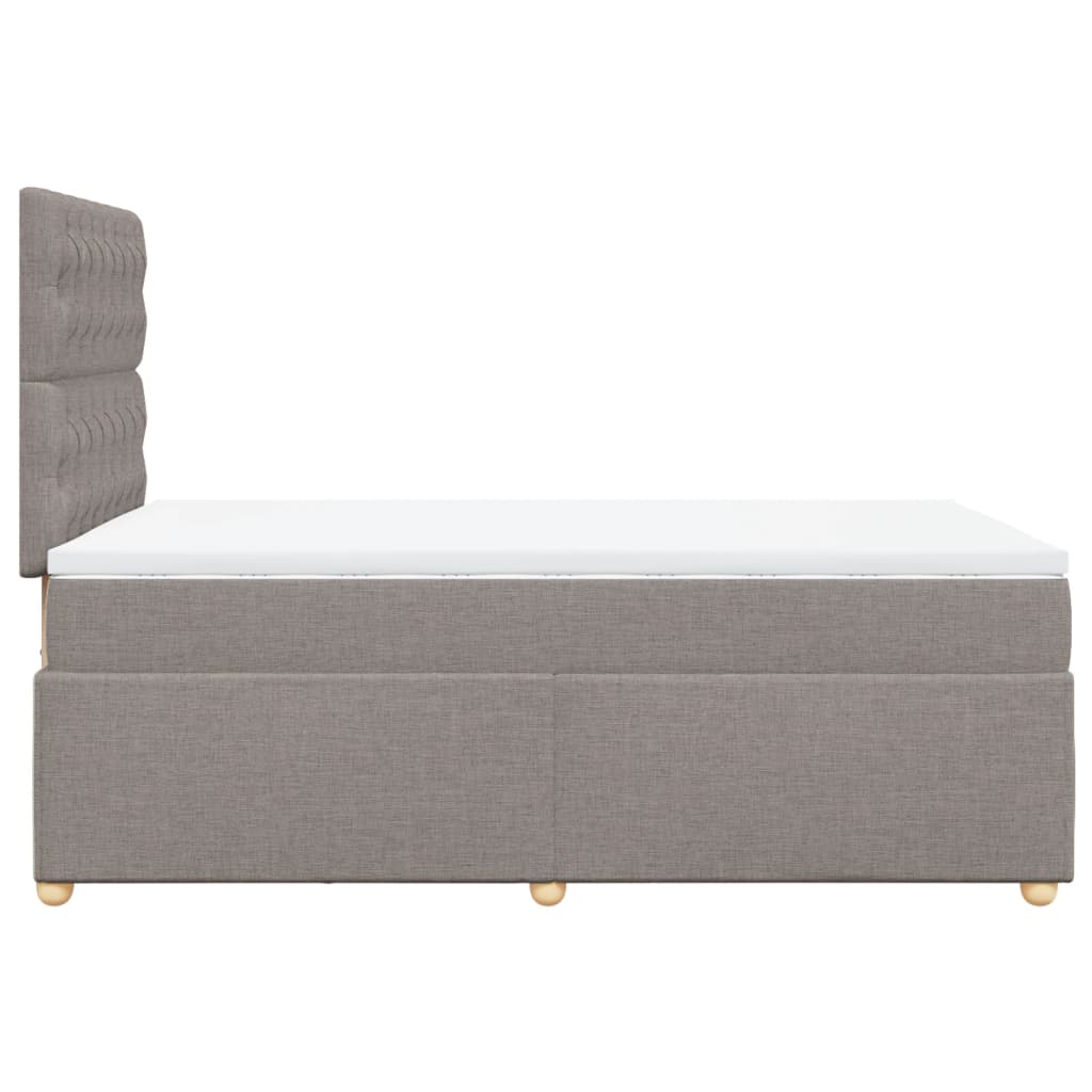 vidaXL Κρεβάτι Boxspring με Στρώμα Taupe 120x200 εκ. Υφασμάτινο