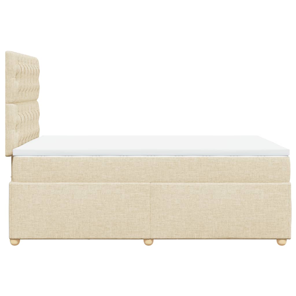 vidaXL Κρεβάτι Boxspring με Στρώμα Κρεμ 120x200 εκ. Υφασμάτινο