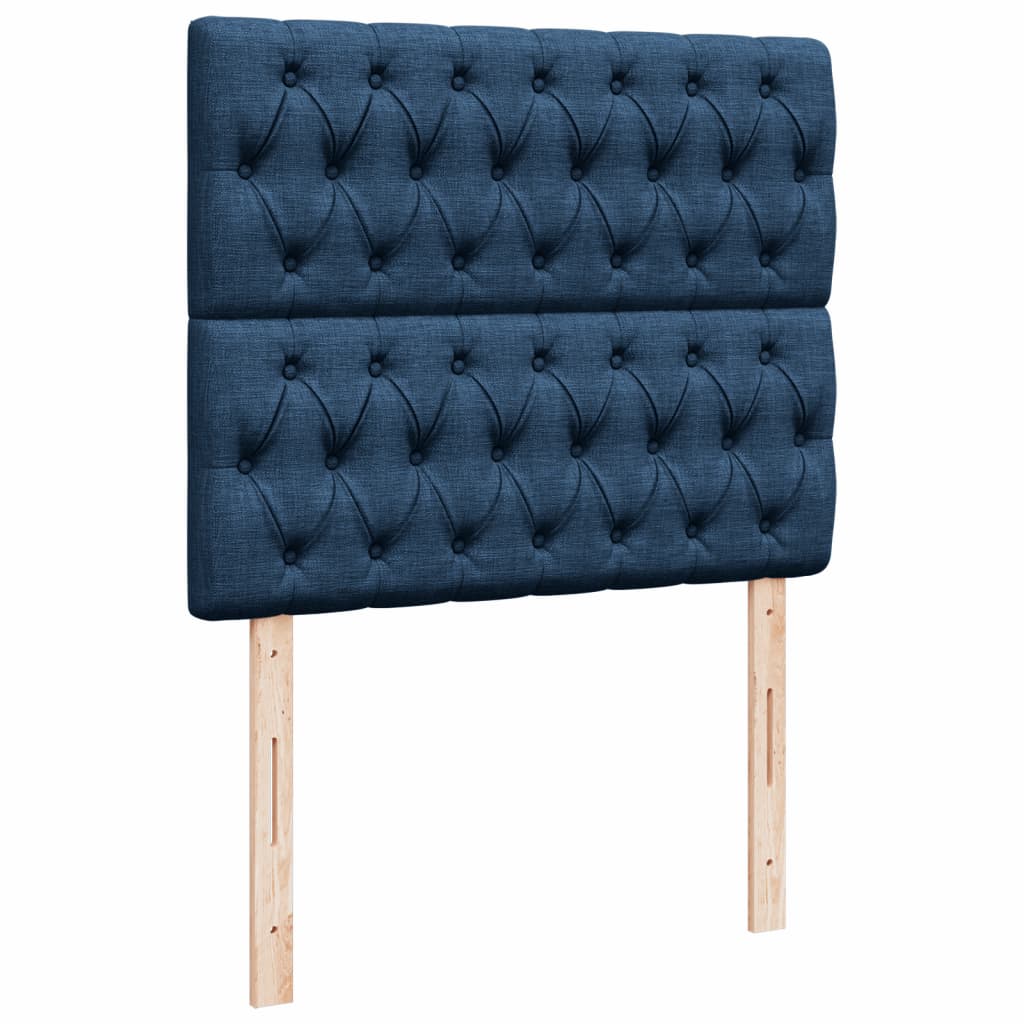 vidaXL Κρεβάτι Boxspring με Στρώμα Μπλε 120x200 εκ. Υφασμάτινο