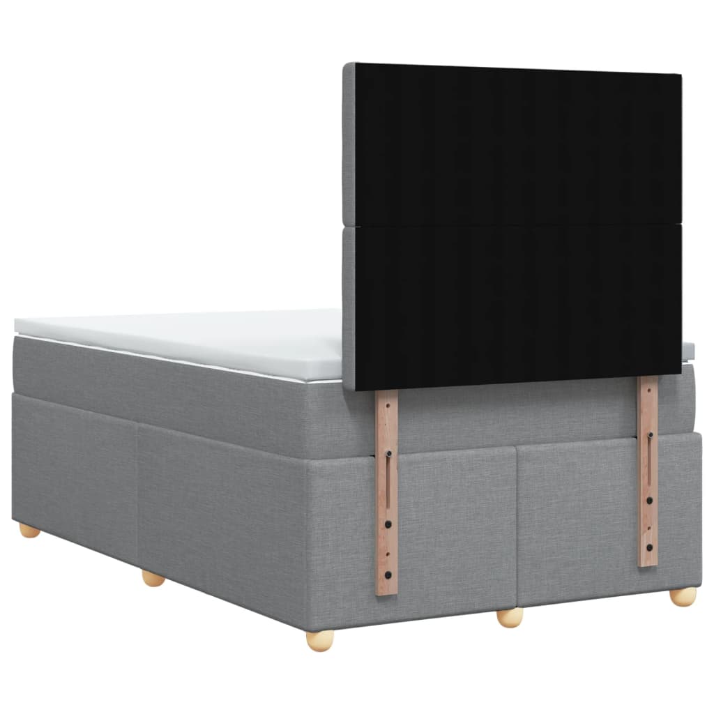 vidaXL Κρεβάτι Boxspring με Στρώμα Ανοιχτό Γκρι 120x200 εκ. Υφασμάτινο