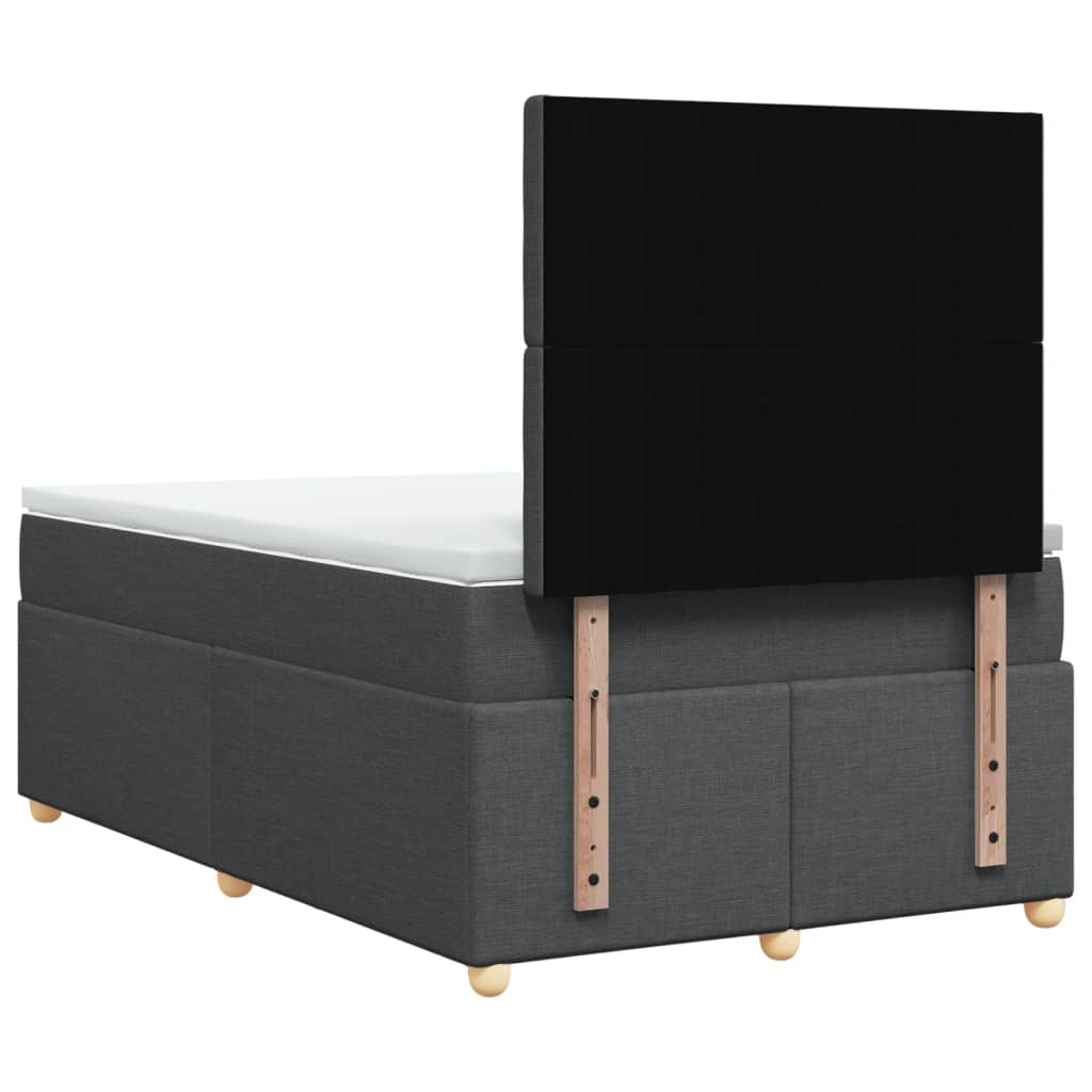 vidaXL Κρεβάτι Boxspring με Στρώμα Σκούρο Γκρι 120x200 εκ. Υφασμάτινο