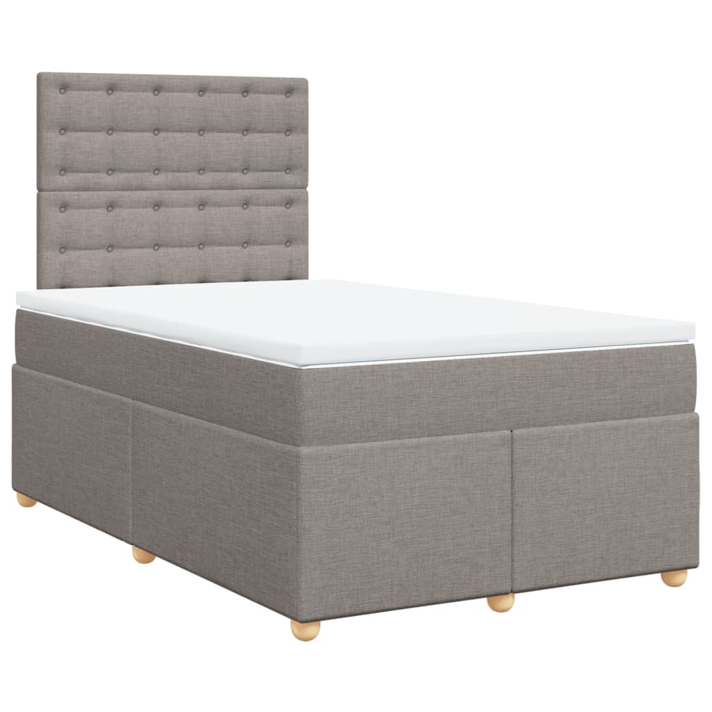 vidaXL Κρεβάτι Boxspring με Στρώμα Taupe 120x200 εκ. Υφασμάτινο