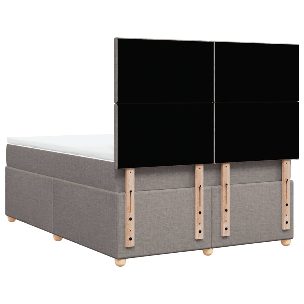 vidaXL Κρεβάτι Boxspring με Στρώμα Taupe 140x190 εκ. Υφασμάτινο