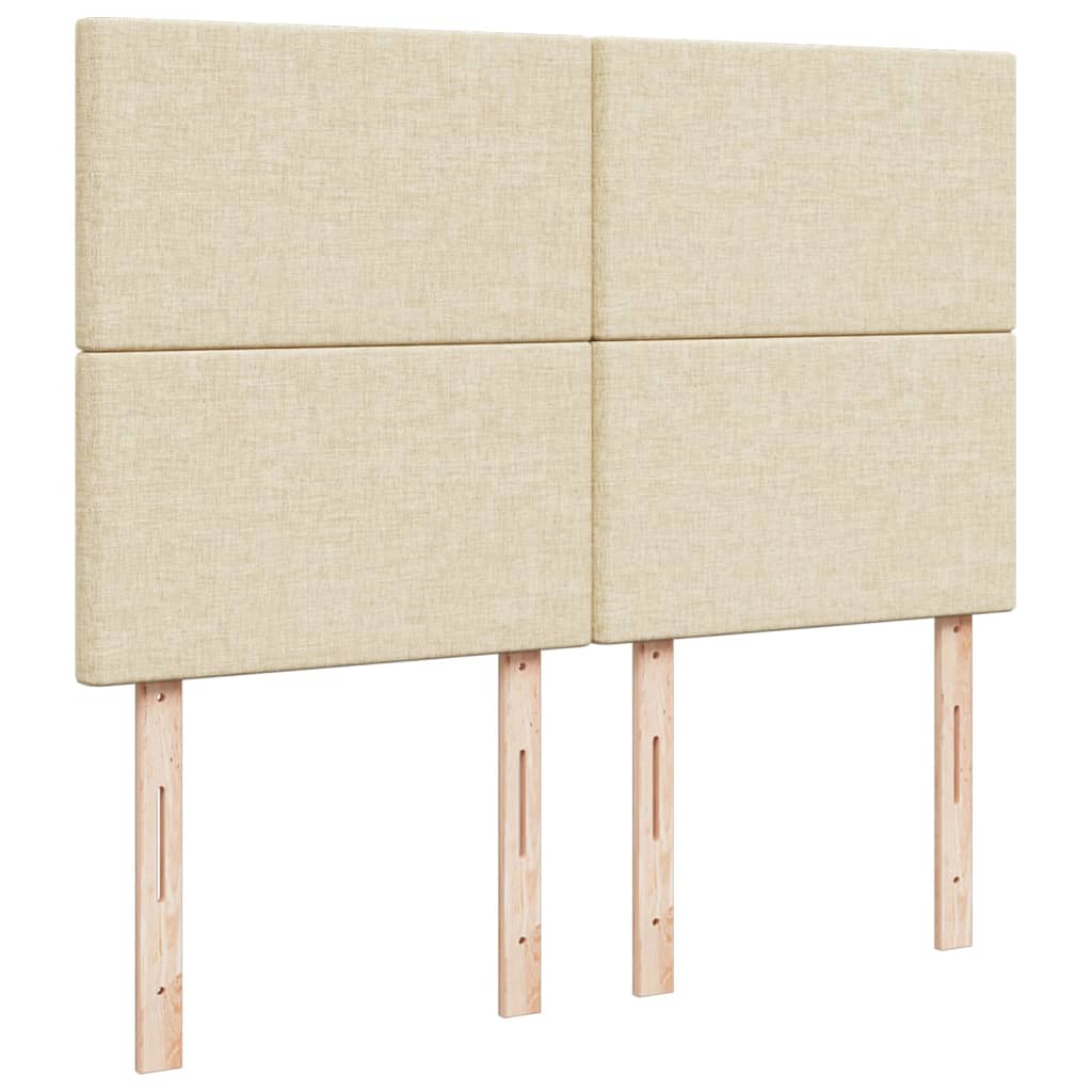 vidaXL Κρεβάτι Boxspring με Στρώμα Κρεμ 140x190 εκ. Υφασμάτινο