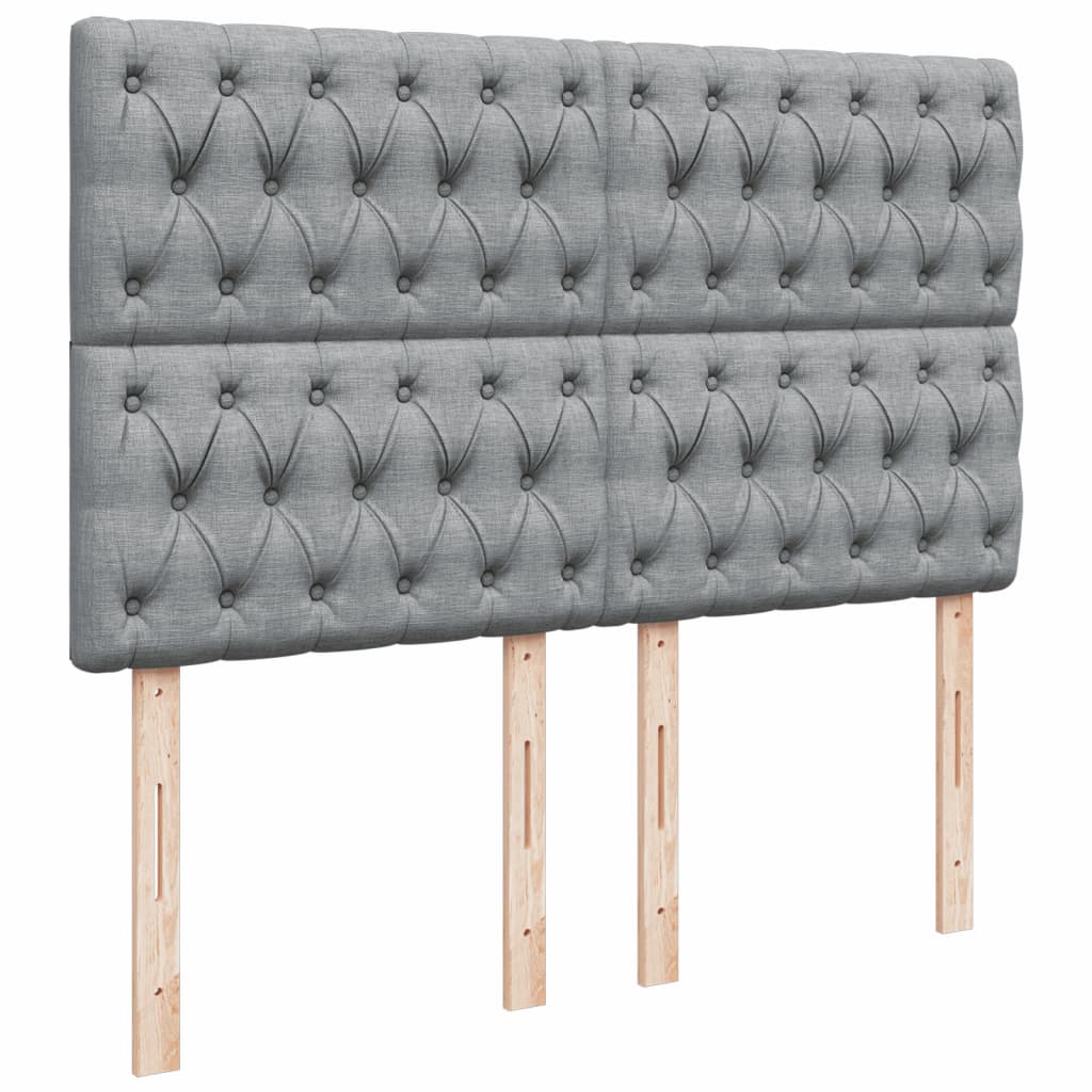 vidaXL Κρεβάτι Boxspring με Στρώμα Ανοιχτό Γκρι 140x190 εκ. Υφασμάτινο