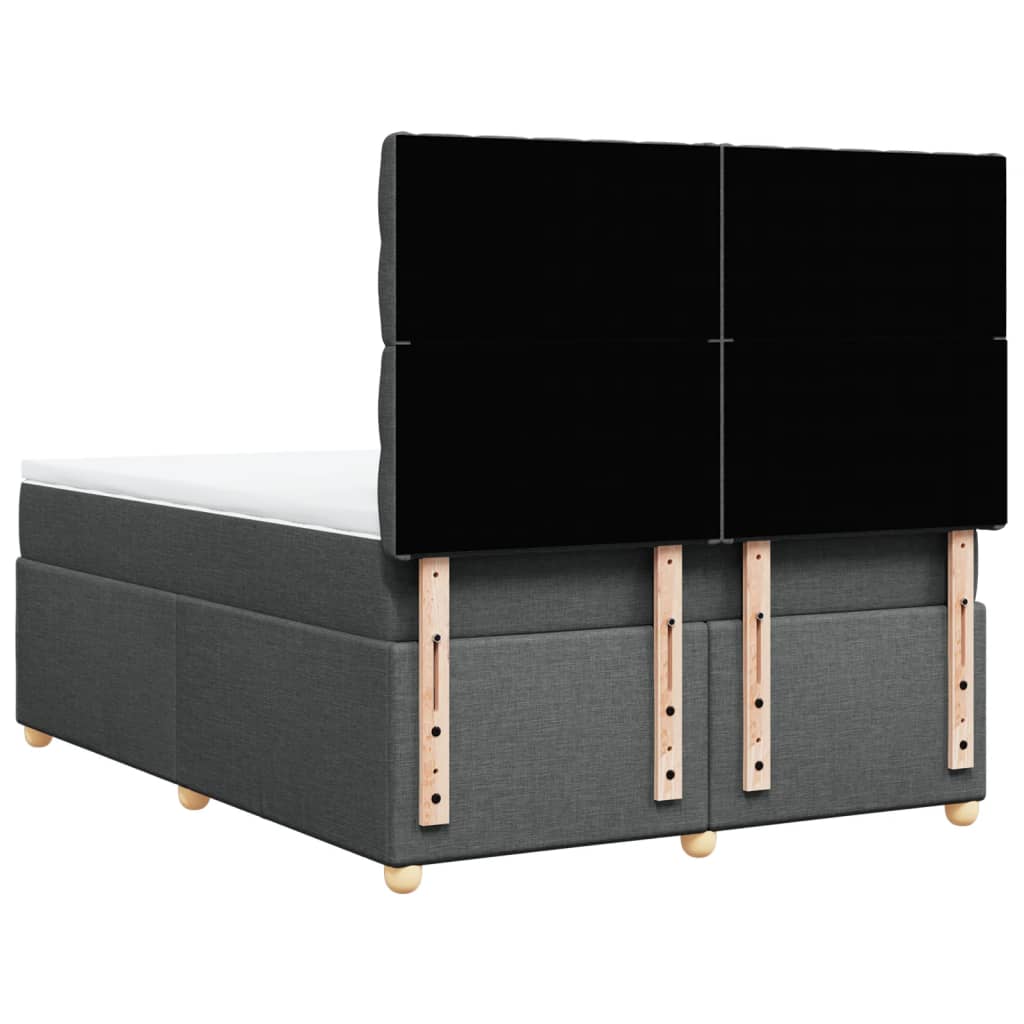 vidaXL Κρεβάτι Boxspring με Στρώμα Σκούρο Γκρι 140x190 εκ. Υφασμάτινο
