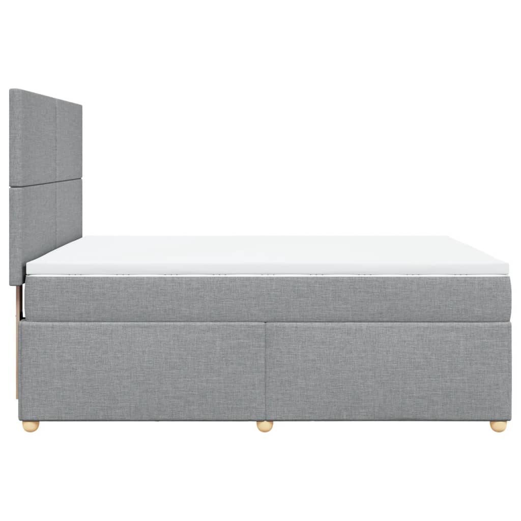 vidaXL Κρεβάτι Boxspring με Στρώμα Ανοιχτό Γκρι 140x200 εκ. Υφασμάτινο