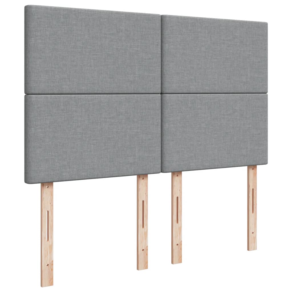 vidaXL Κρεβάτι Boxspring με Στρώμα Ανοιχτό Γκρι 140x200 εκ. Υφασμάτινο