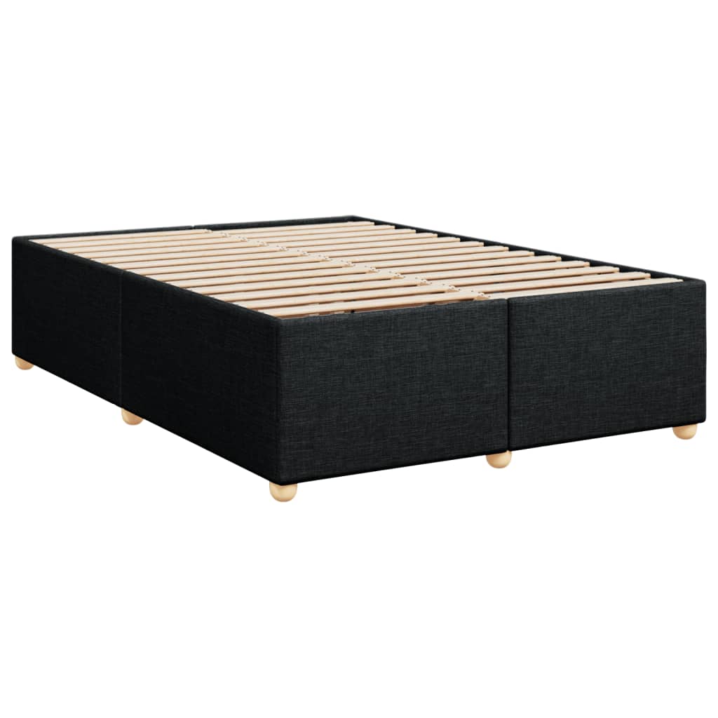vidaXL Κρεβάτι Boxspring με Στρώμα Μαύρο 140x200 εκ. Υφασμάτινο