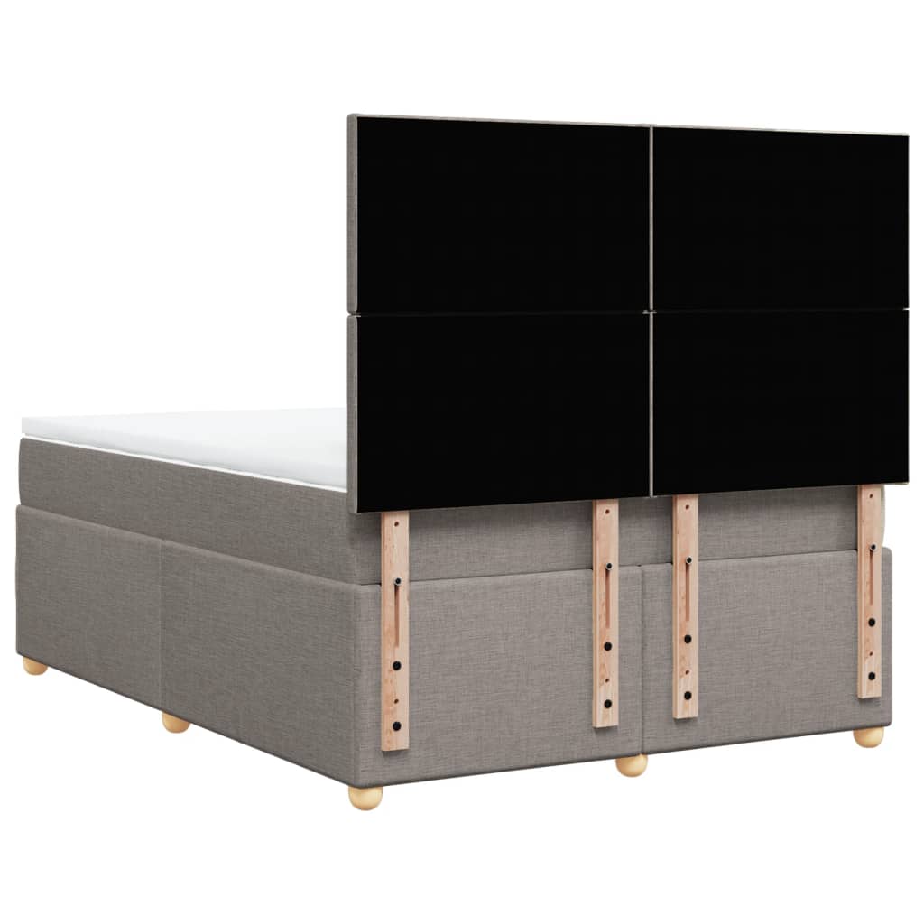 vidaXL Κρεβάτι Boxspring με Στρώμα Taupe 140x200 εκ. Υφασμάτινο