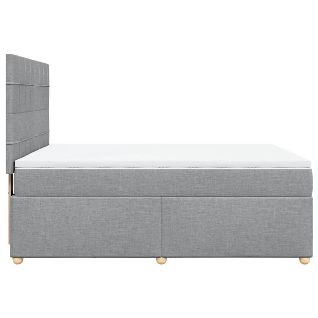 vidaXL Κρεβάτι Boxspring με Στρώμα Ανοιχτό Γκρι 140x200 εκ. Υφασμάτινο