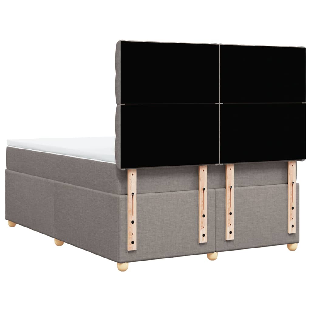 vidaXL Κρεβάτι Boxspring με Στρώμα Taupe 140x200 εκ. Υφασμάτινο