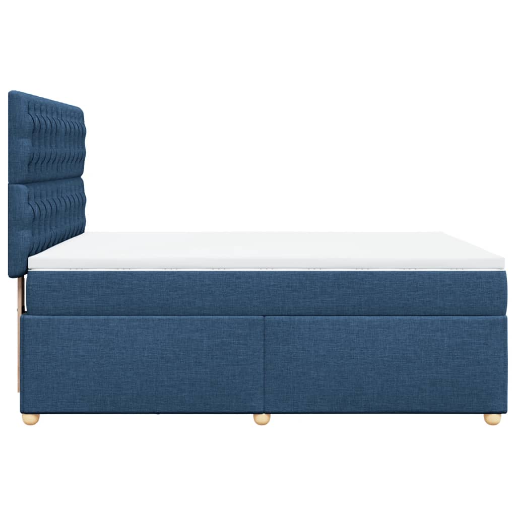 vidaXL Κρεβάτι Boxspring με Στρώμα Μπλε 140x200 εκ. Υφασμάτινο