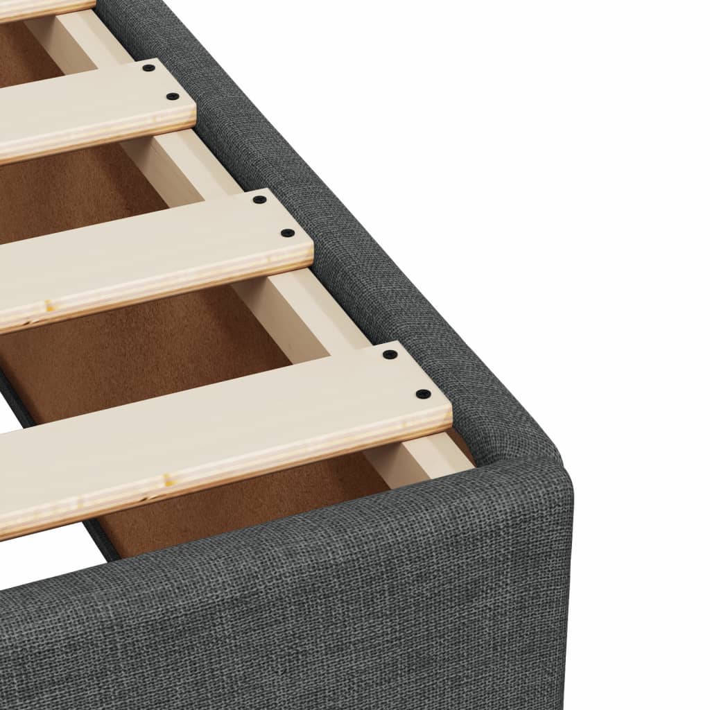 vidaXL Κρεβάτι Boxspring με Στρώμα Σκούρο Γκρι 140x200 εκ Υφασμάτινο