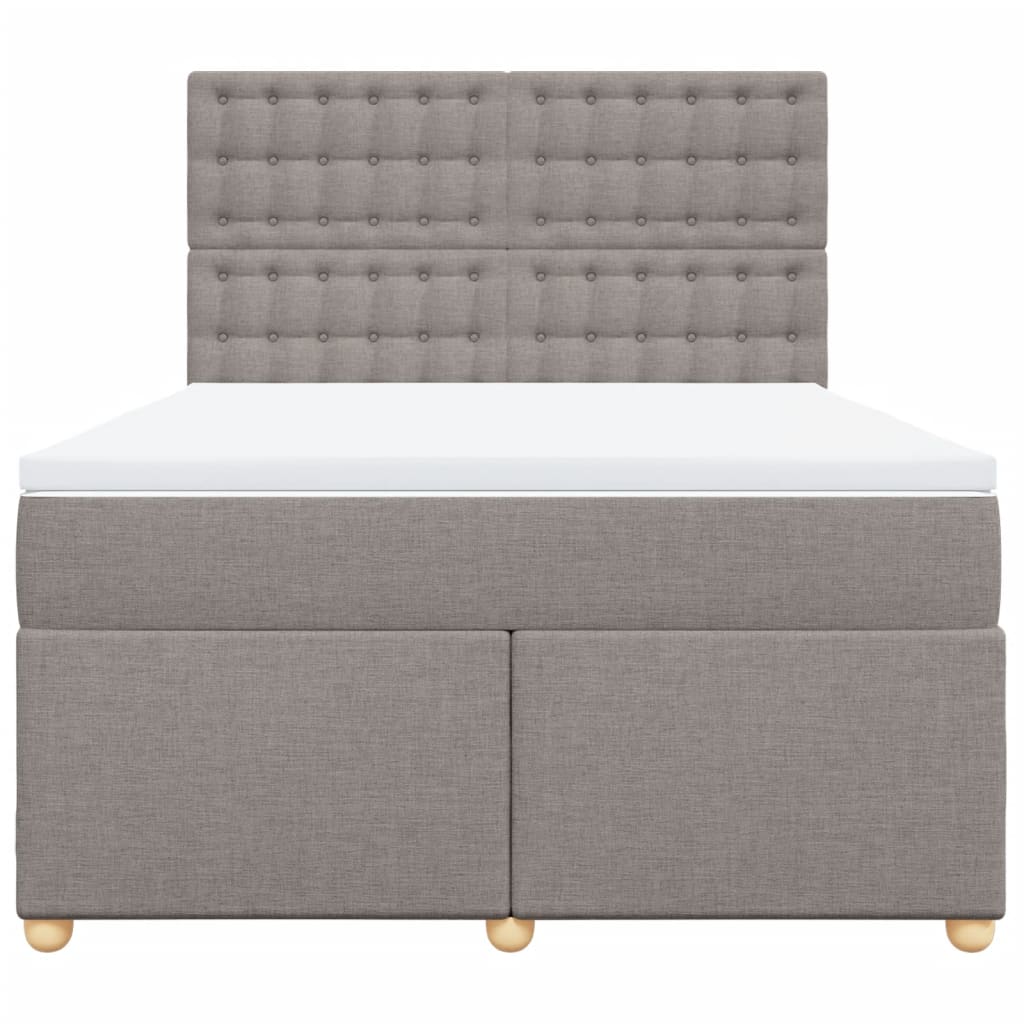 vidaXL Κρεβάτι Boxspring με Στρώμα Taupe 140x200 εκ. Υφασμάτινο