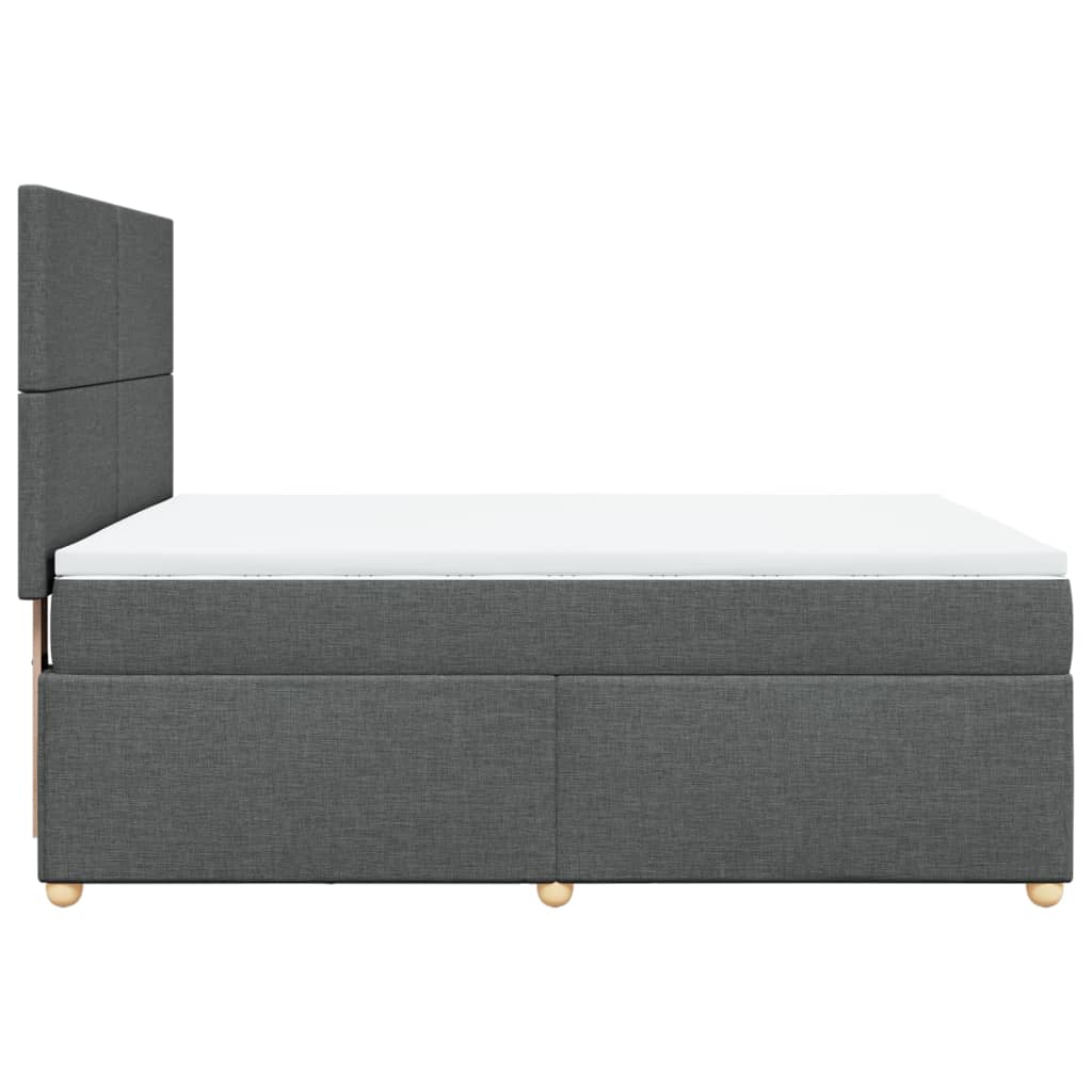 vidaXL Κρεβάτι Boxspring με Στρώμα Σκούρο Γκρι 160x200 εκ Υφασμάτινο