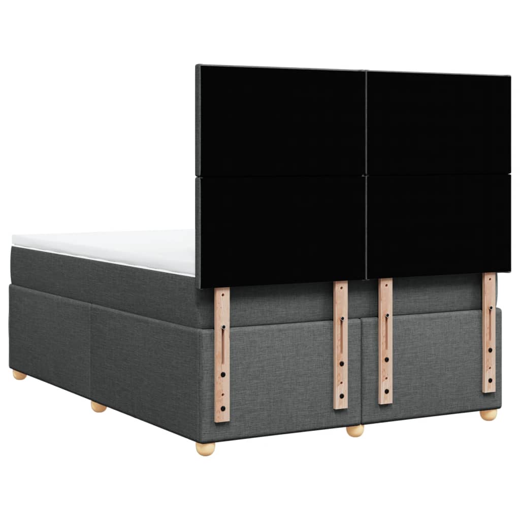 vidaXL Κρεβάτι Boxspring με Στρώμα Σκούρο Γκρι 160x200 εκ Υφασμάτινο