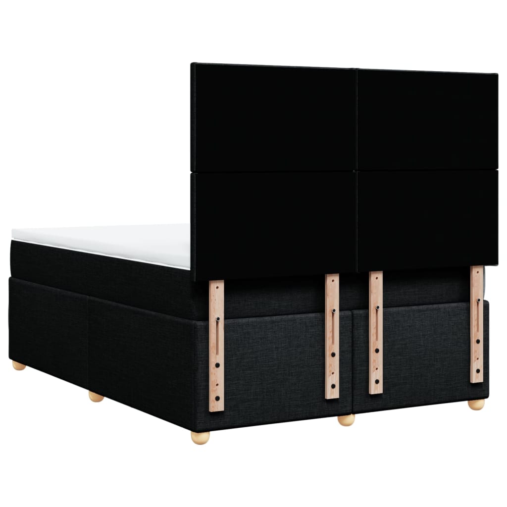 vidaXL Κρεβάτι Boxspring με Στρώμα Μαύρο 160x200 εκ. Υφασμάτινο