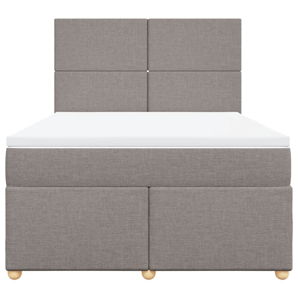 vidaXL Κρεβάτι Boxspring με Στρώμα Taupe 160x200 εκ. Υφασμάτινο
