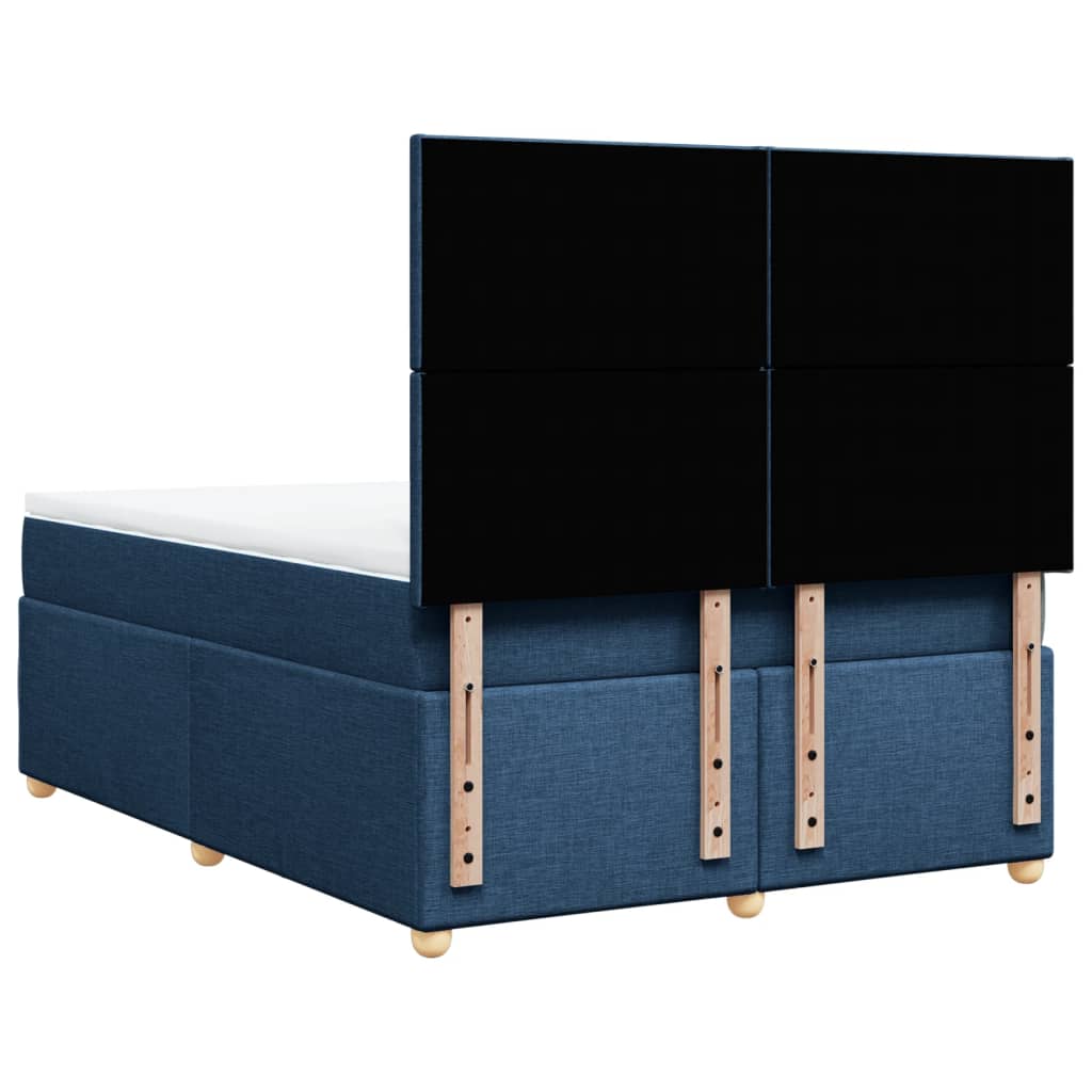 vidaXL Κρεβάτι Boxspring με Στρώμα Μπλε 160x200 εκ. Υφασμάτινο