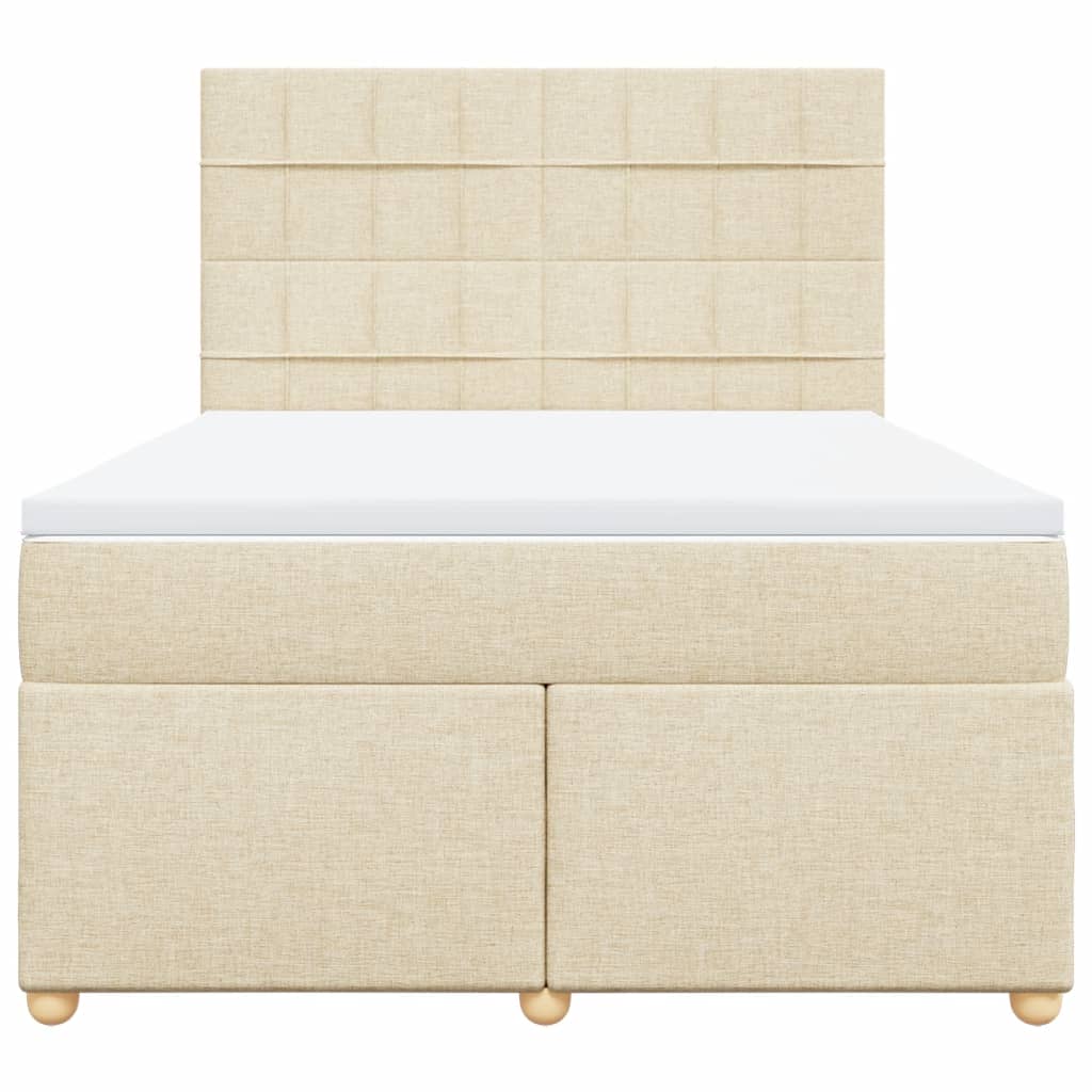 vidaXL Κρεβάτι Boxspring με Στρώμα Κρεμ 160x200 εκ. Υφασμάτινο